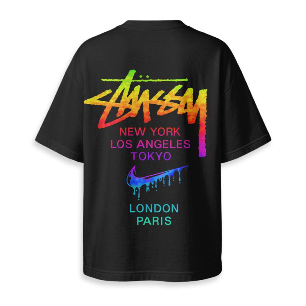 STUSSY, NIKE - Boxy Drop-Shoulder Tee - Streetwear Fashion