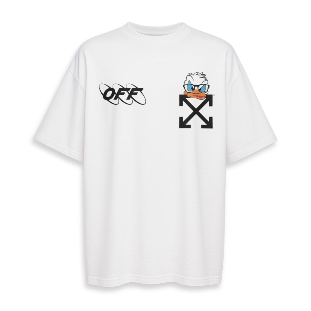 OFF WHITE, Donald Duck - Boxy Drop-Shoulder Tee - Streetwear Fashion