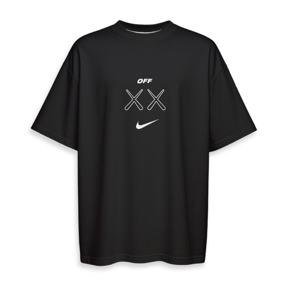 Kaws, OFF WHITE, NIKE - Boxy Drop-Shoulder Tee - Streetwear Fashion