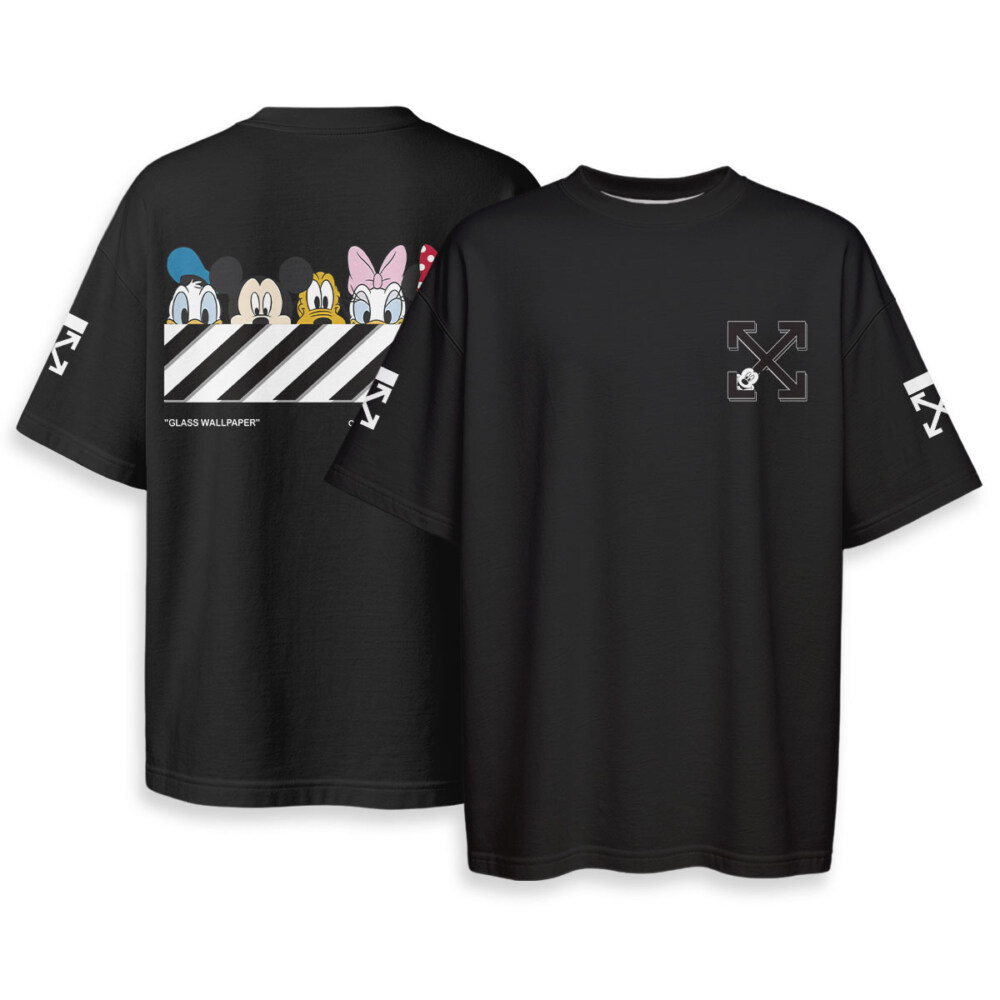 OFF WHITE x Disney - Boxy Drop-Shoulder Tee - Streetwear Fashion