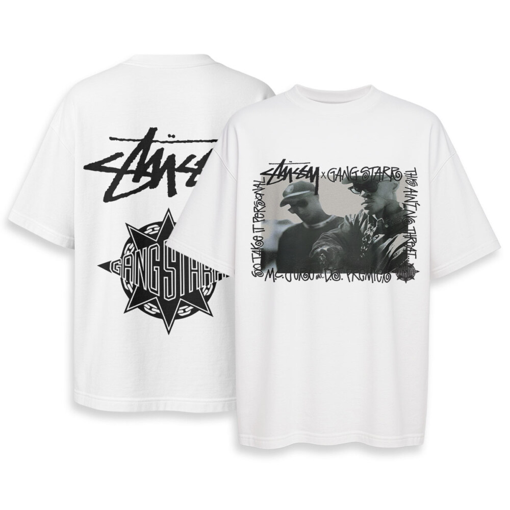 STUSSY Gangster - Boxy Drop-Shoulder Tee - Streetwear Fashion