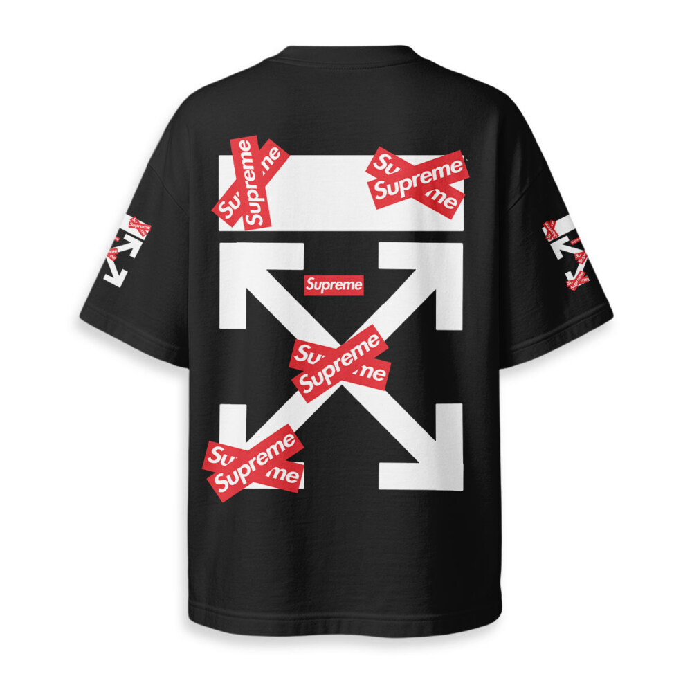 OFF WHITE x Supreme x Kaws - Boxy Drop-Shoulder Tee - Streetwear Fashion
