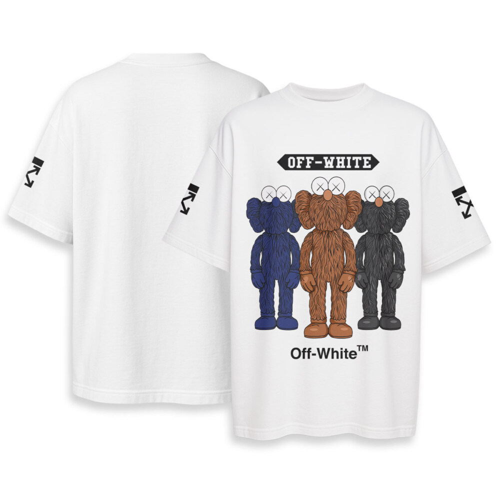 OFF WHITE, Kaws - Boxy Drop-Shoulder Tee - Streetwear Fashion