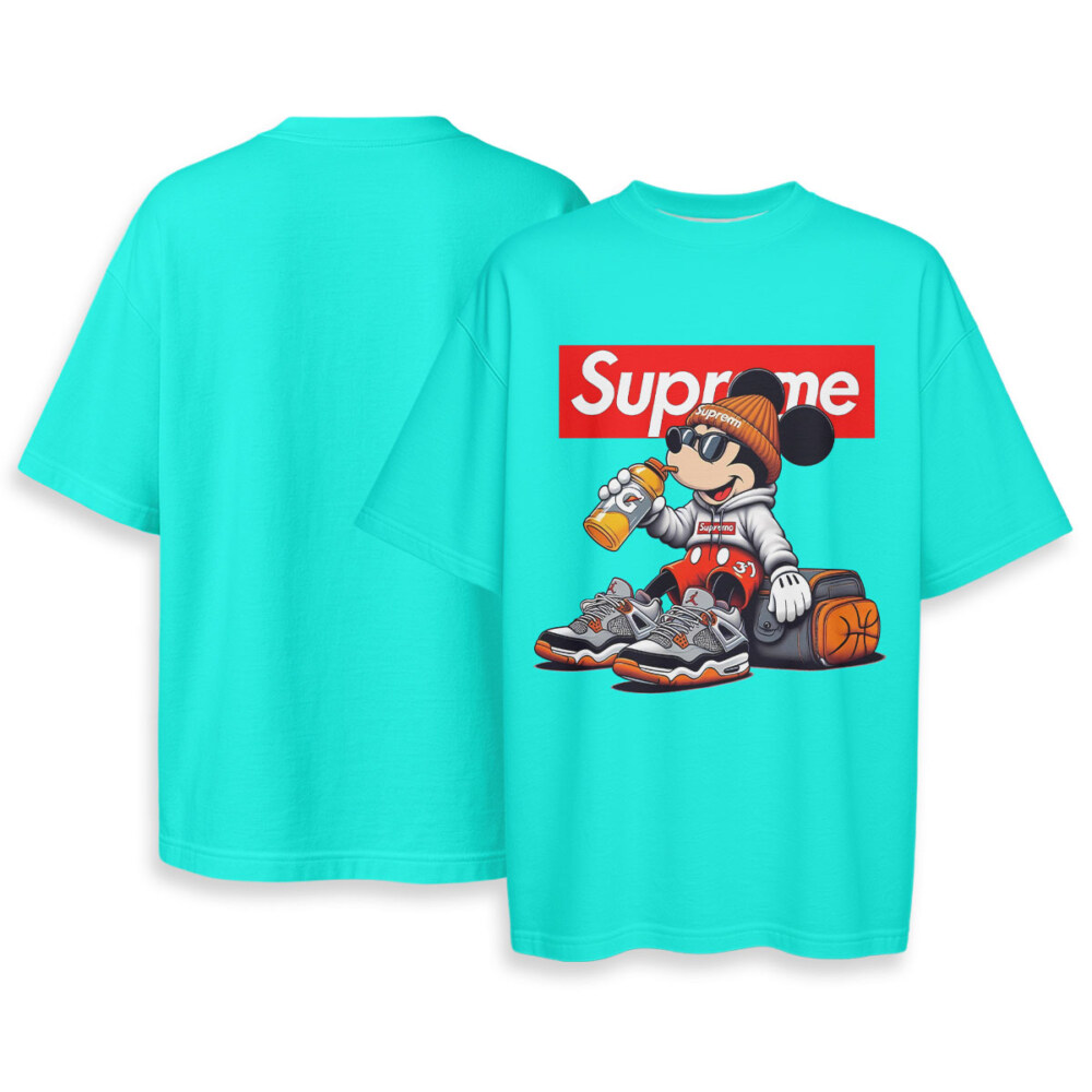 Supreme x Mickey - Boxy Drop-Shoulder Tee - Streetwear Fashion