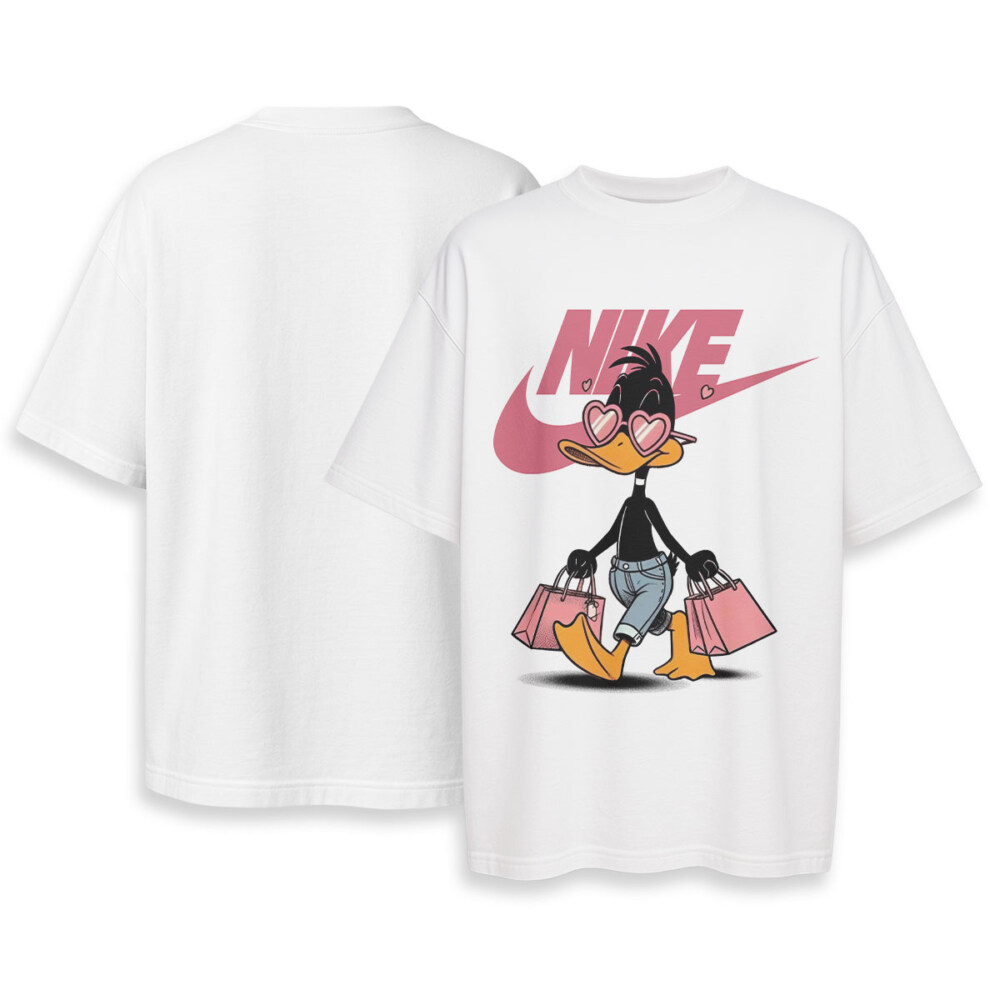 NIKE, Daffy Duck - Boxy Drop-Shoulder Tee - Streetwear Style