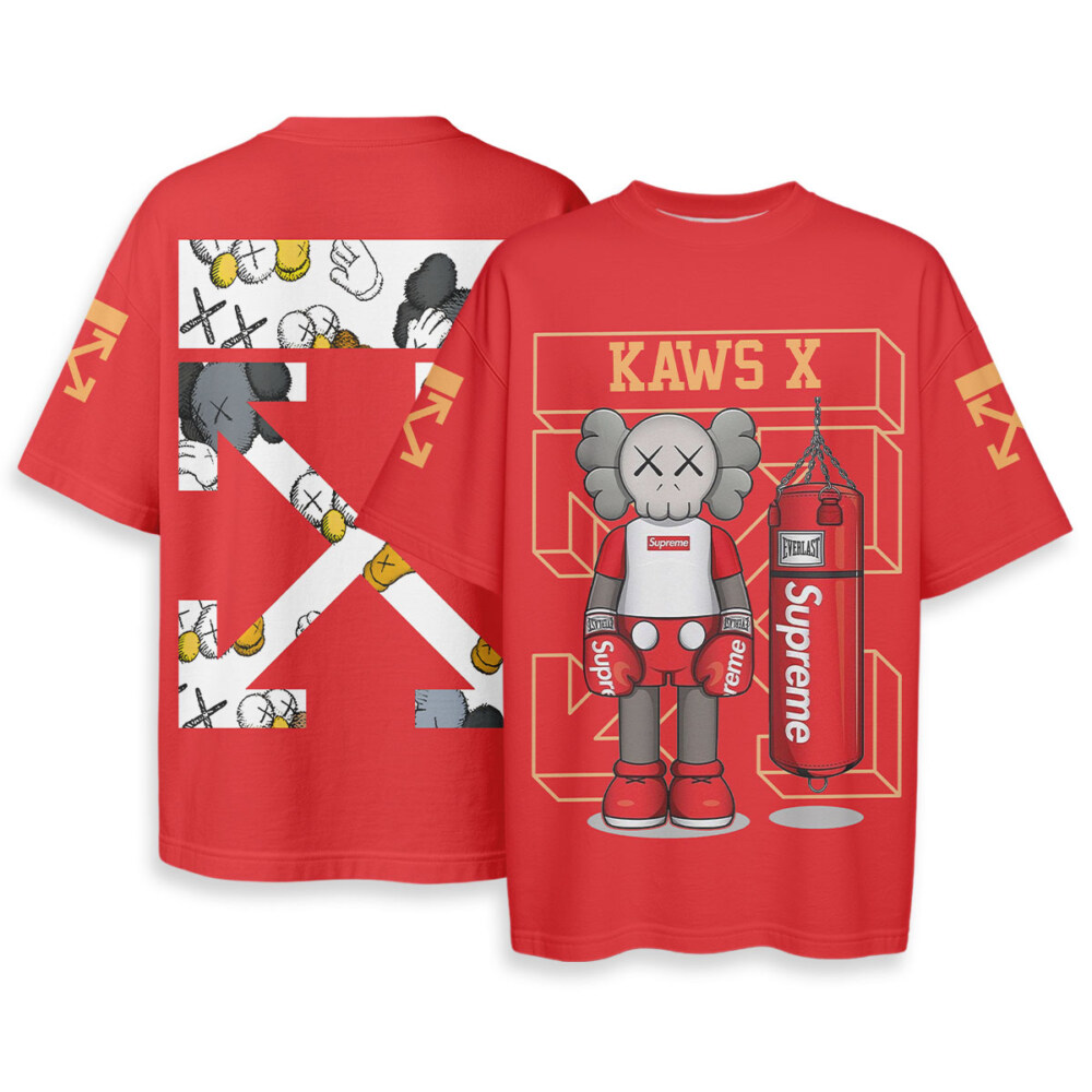 OFF WHITE x Supreme x Kaws - Boxy Drop-Shoulder Tee - Streetwear Fashion