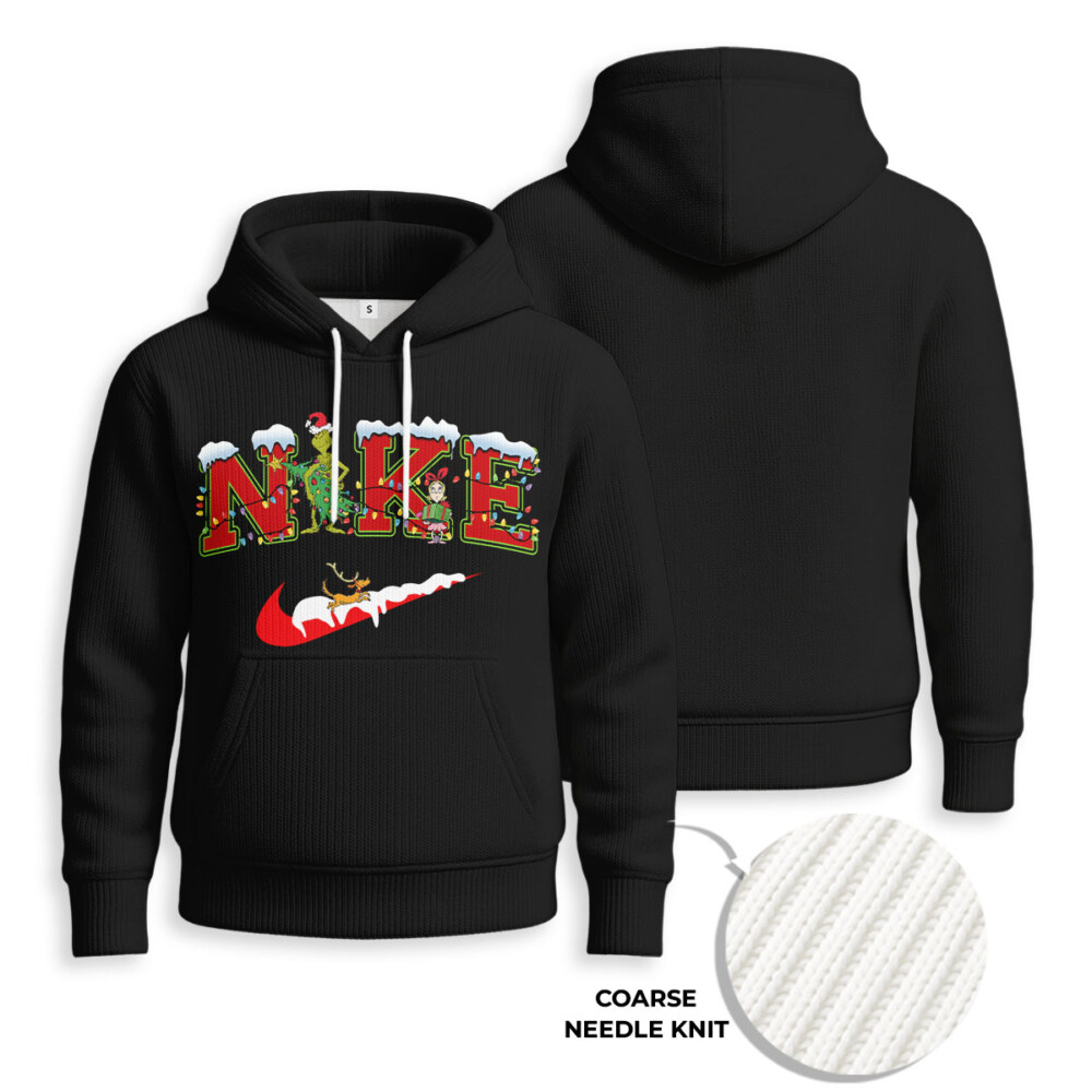 NIKE, Grinch Christmas - Knitted Unisex Hoodie