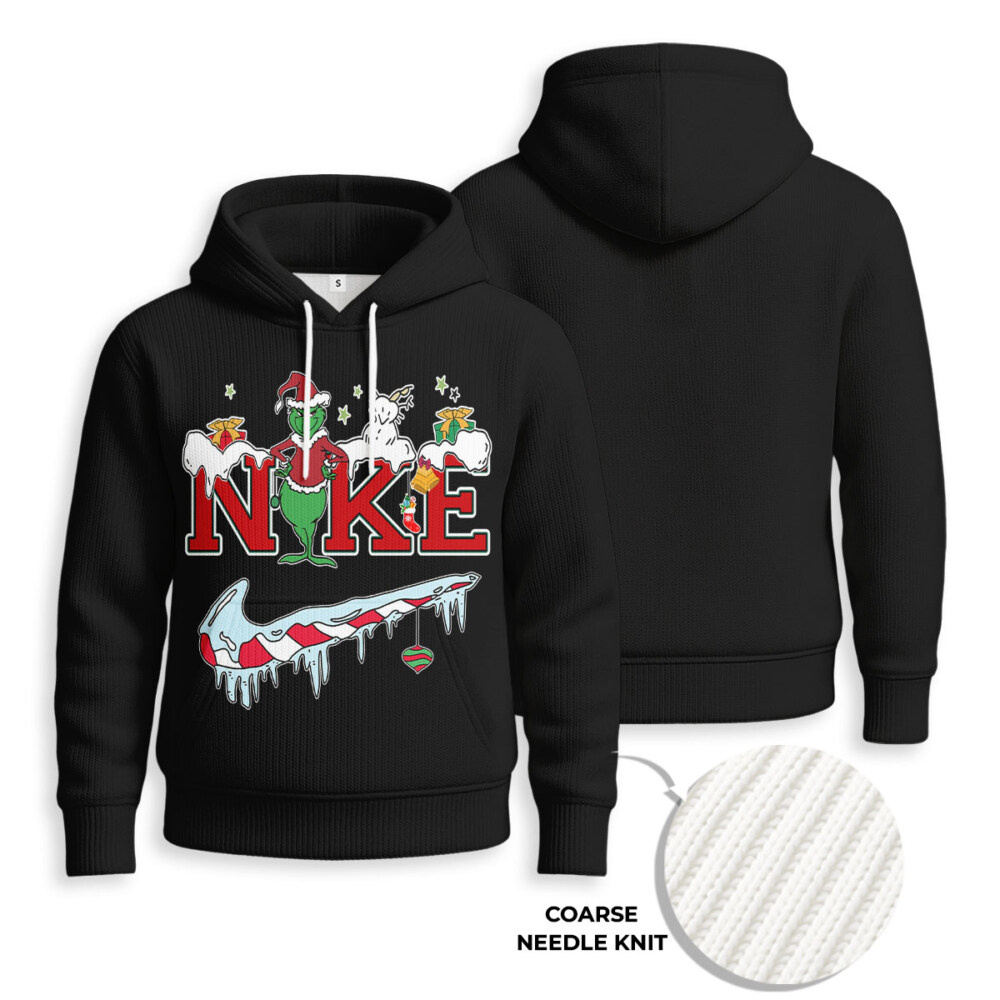NIKE, Grinch Christmas - Knitted Unisex Hoodie