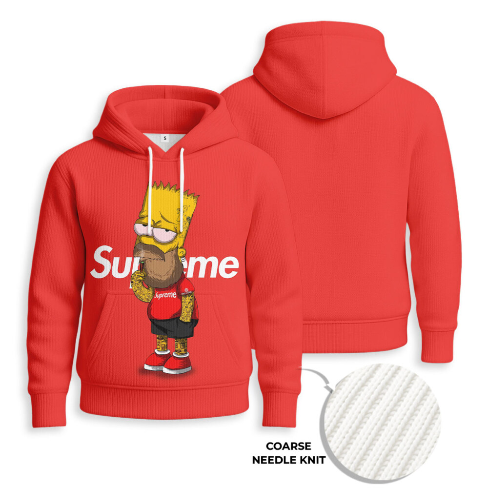SUPREME, Bart Simpson - Knitted Unisex Hoodie