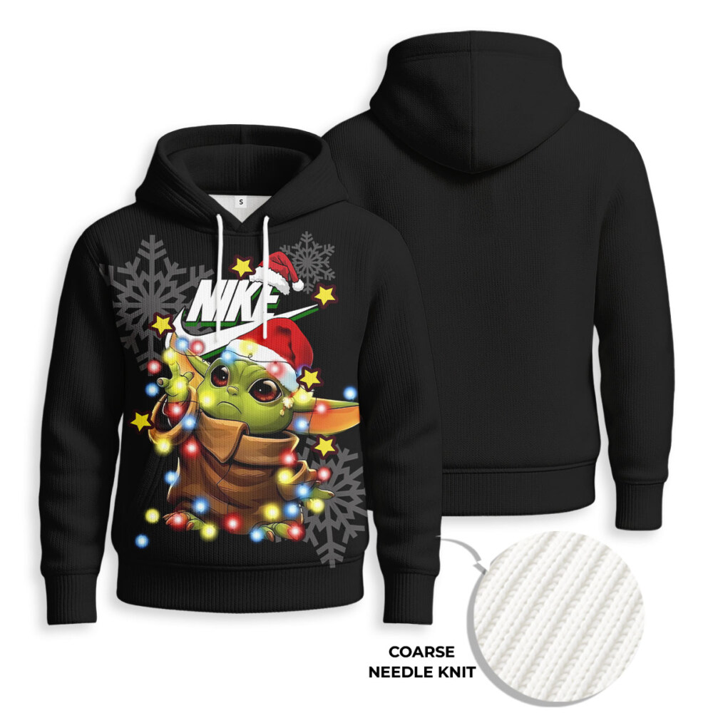 NIKE, Baby Yoda Christmas - Knitted Unisex Hoodie