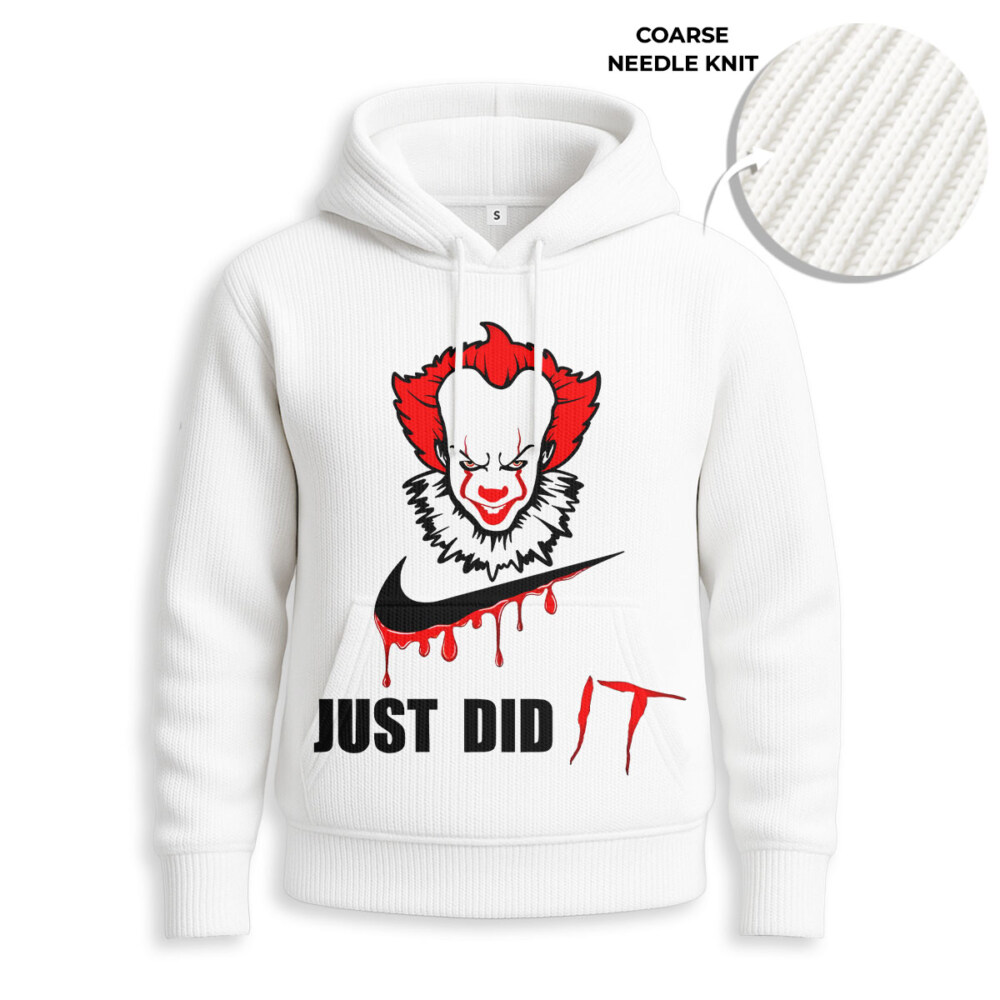 NIKE, It Pennywise, Halloween - Knitted Unisex Hoodie