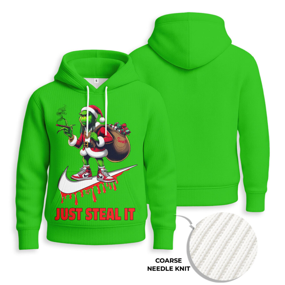 NIKE, Grinch Christmas - Knitted Unisex Hoodie