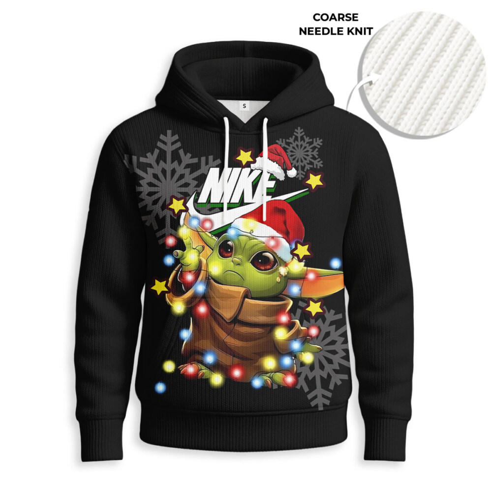 NIKE, Baby Yoda Christmas - Knitted Unisex Hoodie