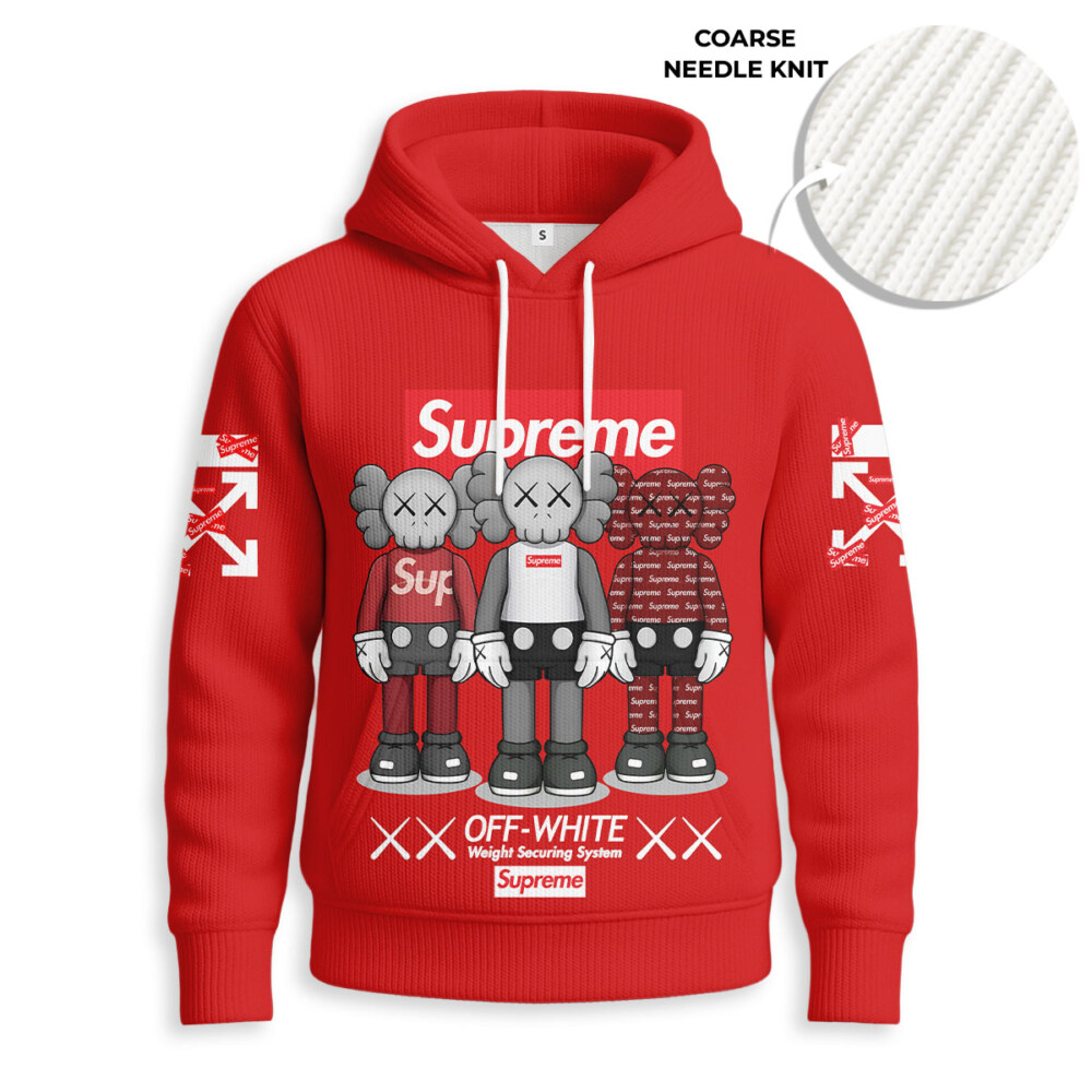 OFF WHITE, SUPREME, Kaws - Knitted Unisex Hoodie