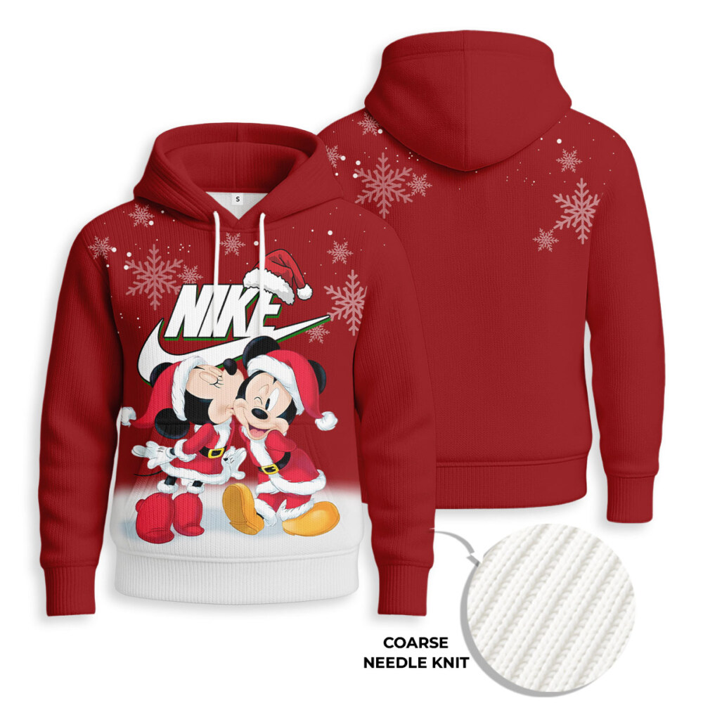 NIKE, Mickey mouse Christmas - Knitted Unisex Hoodie