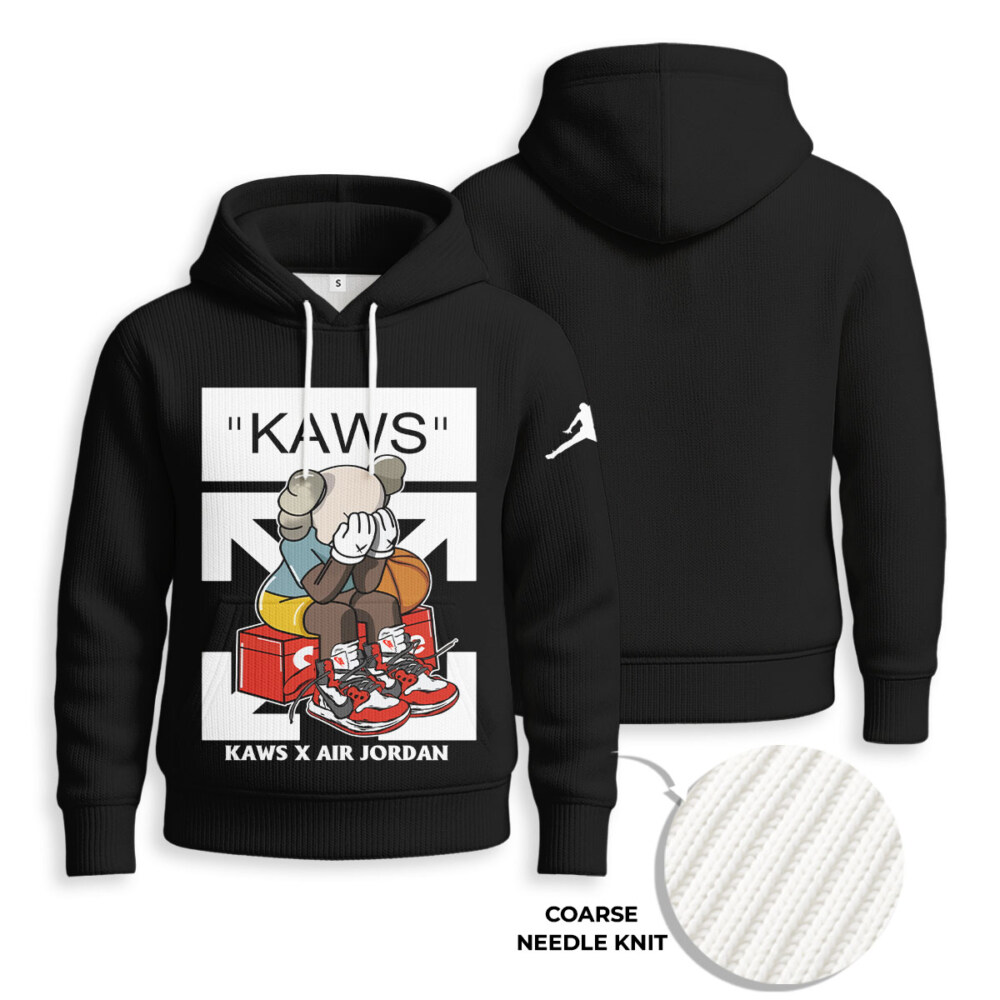 OFF WHITE, SUPREME, Kaws, JORDAN - Knitted Unisex Hoodie