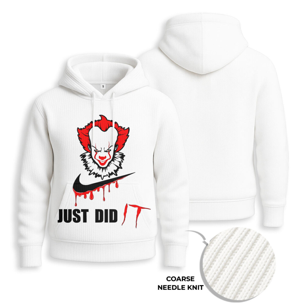 NIKE, It Pennywise, Halloween - Knitted Unisex Hoodie