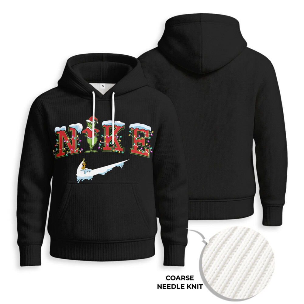 NIKE, Grinch Christmas - Knitted Unisex Hoodie