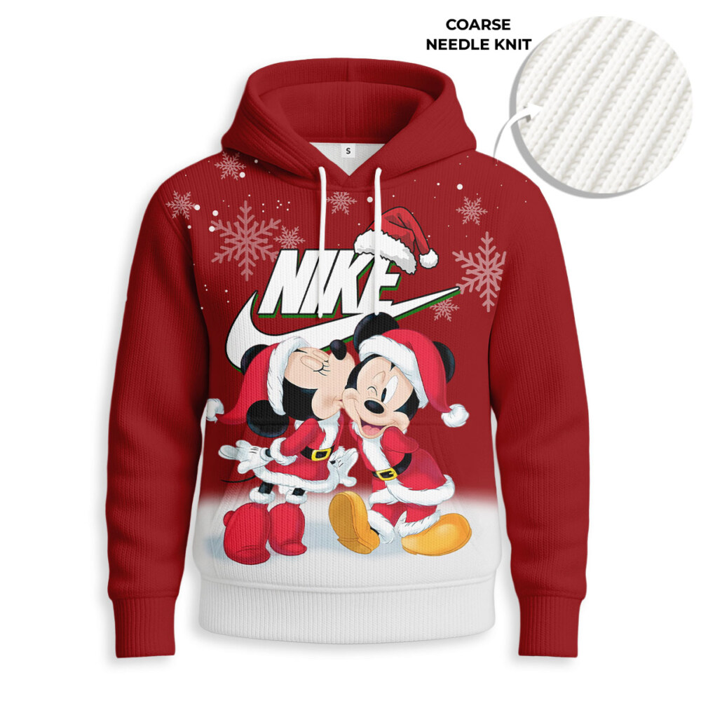 NIKE, Mickey mouse Christmas - Knitted Unisex Hoodie