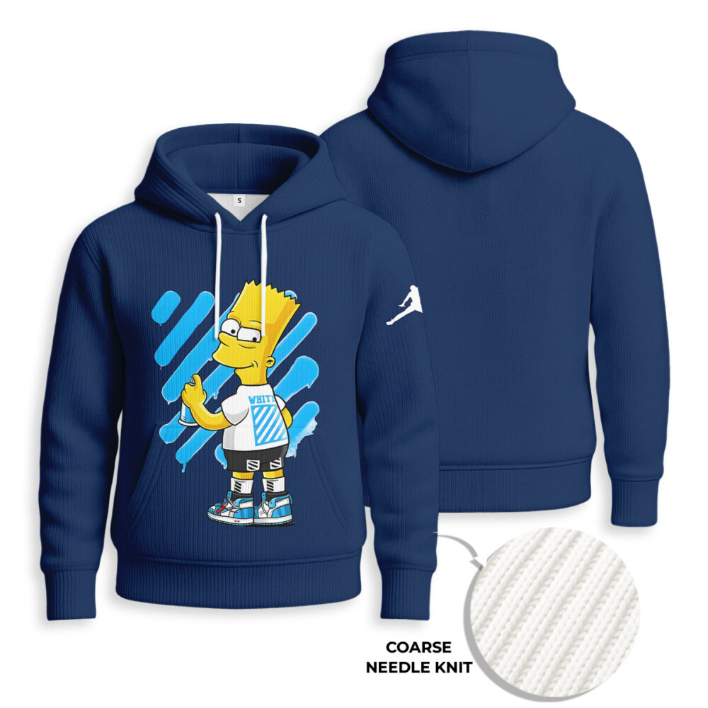 OFF WHITE, Bart Simpson - Knitted Unisex Hoodie