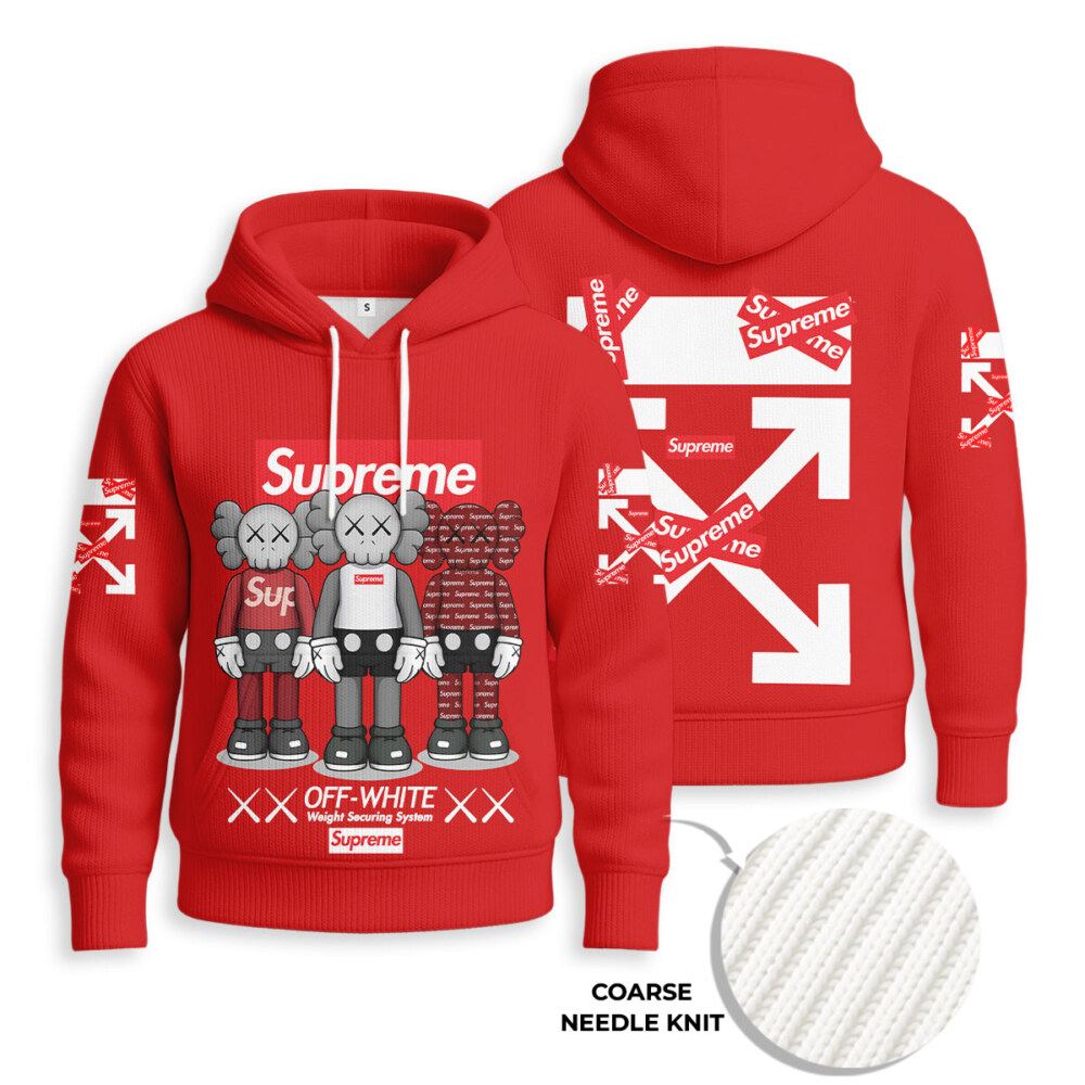 OFF WHITE, SUPREME, Kaws - Knitted Unisex Hoodie