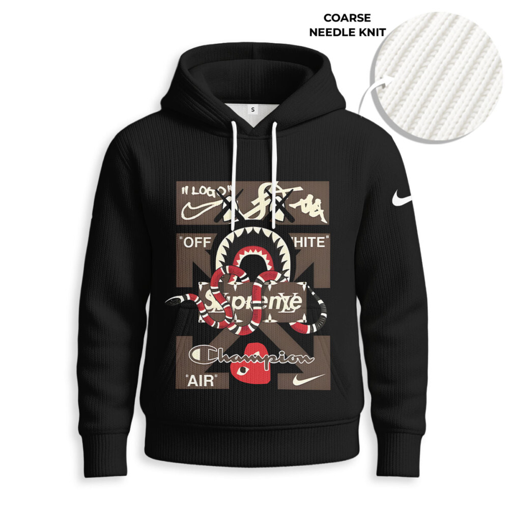 Nike, Off-White, Bape, Supreme, Champion, Comme des Garçons - Knitted Unisex Hoodie