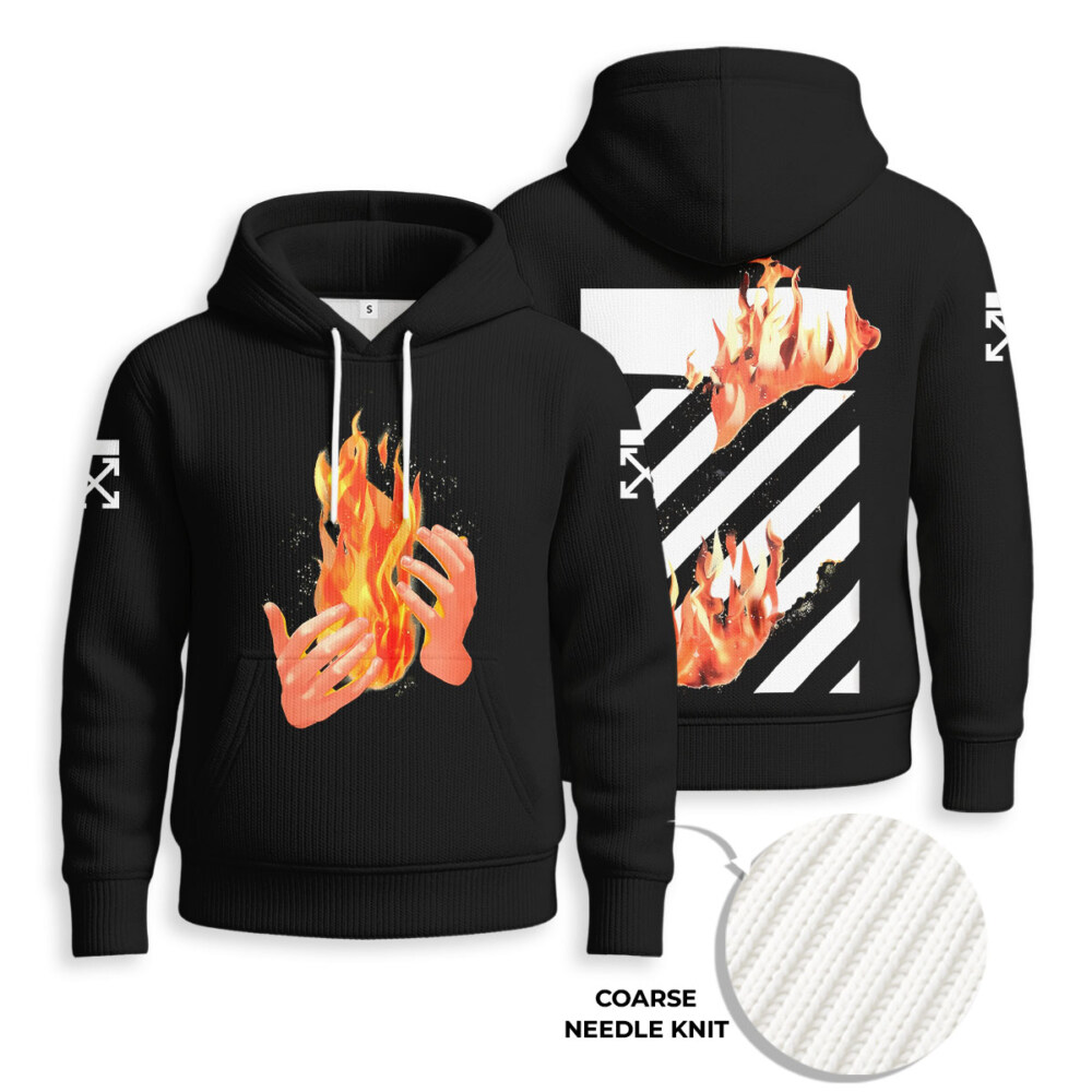OFF WHITE - Knitted Unisex Hoodie