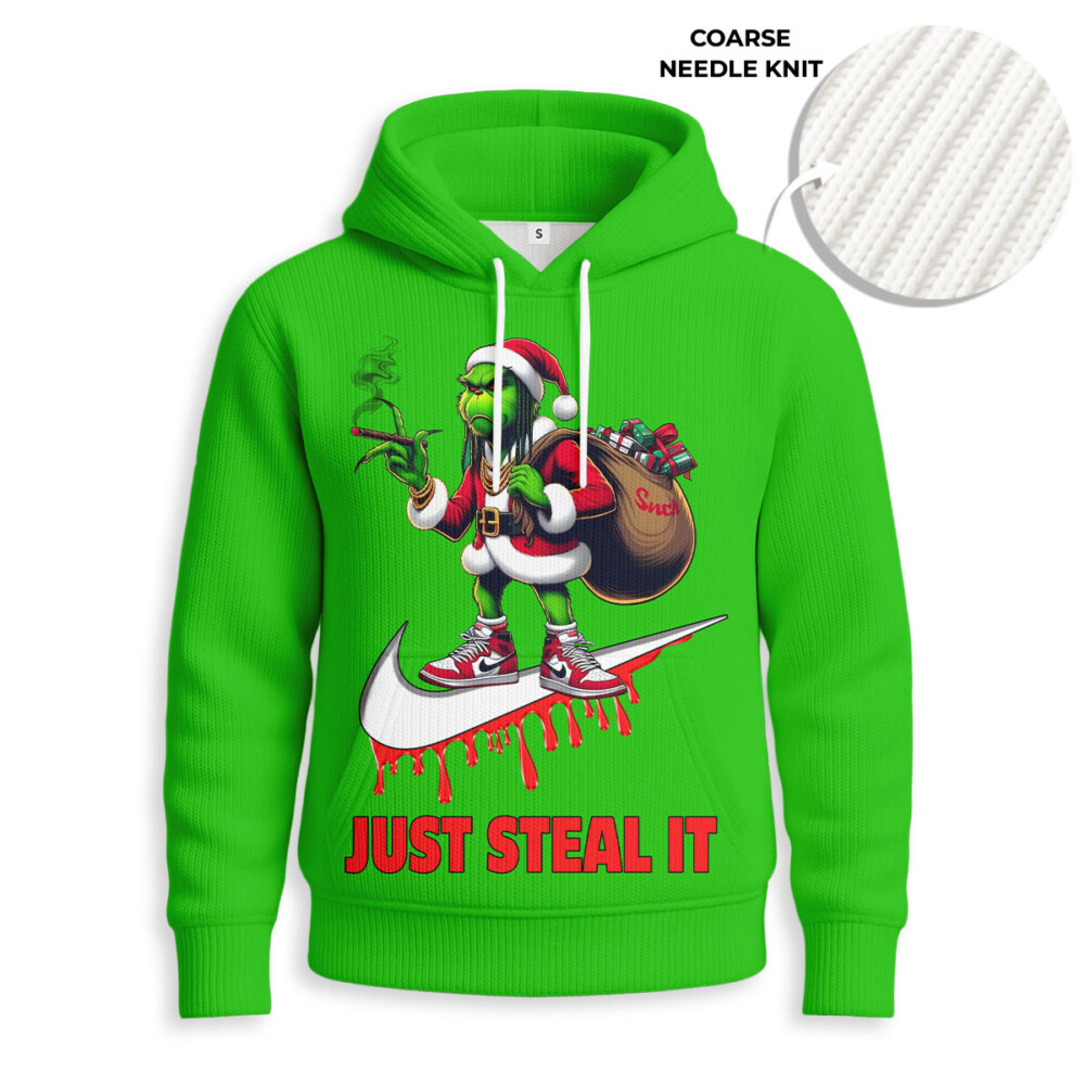 NIKE, Grinch Christmas - Knitted Unisex Hoodie