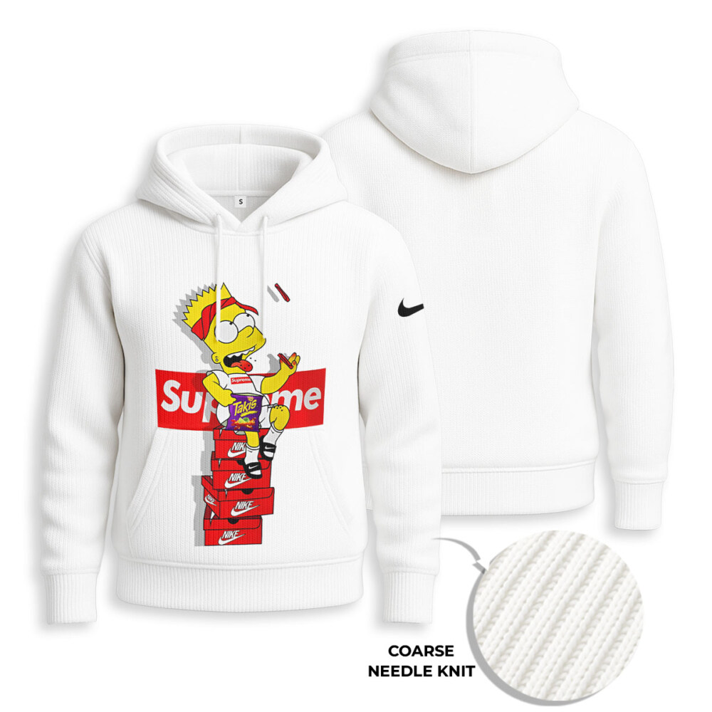 SUPREME, Bart Simpson - Knitted Unisex Hoodie
