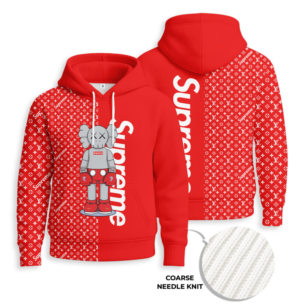 LOUIS VUITTON, SUPREME, Kaws - Knitted Unisex Hoodie
