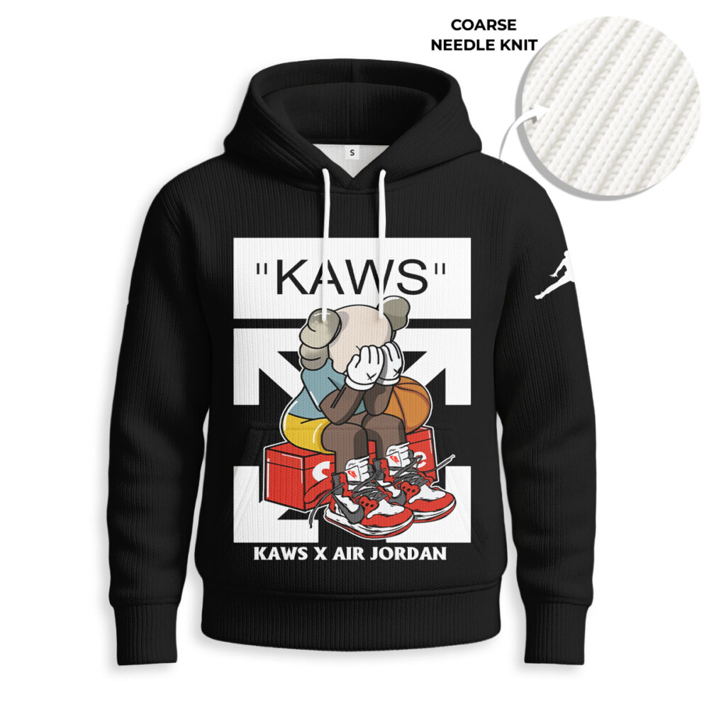 OFF WHITE, SUPREME, Kaws, JORDAN - Knitted Unisex Hoodie