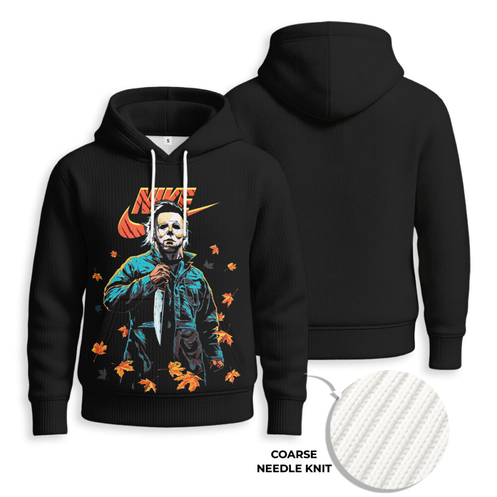 NIKE, Halloween Horror Movie - Knitted Unisex Hoodie