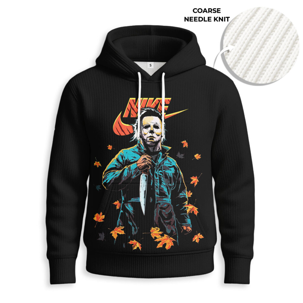 NIKE, Halloween Horror Movie - Knitted Unisex Hoodie