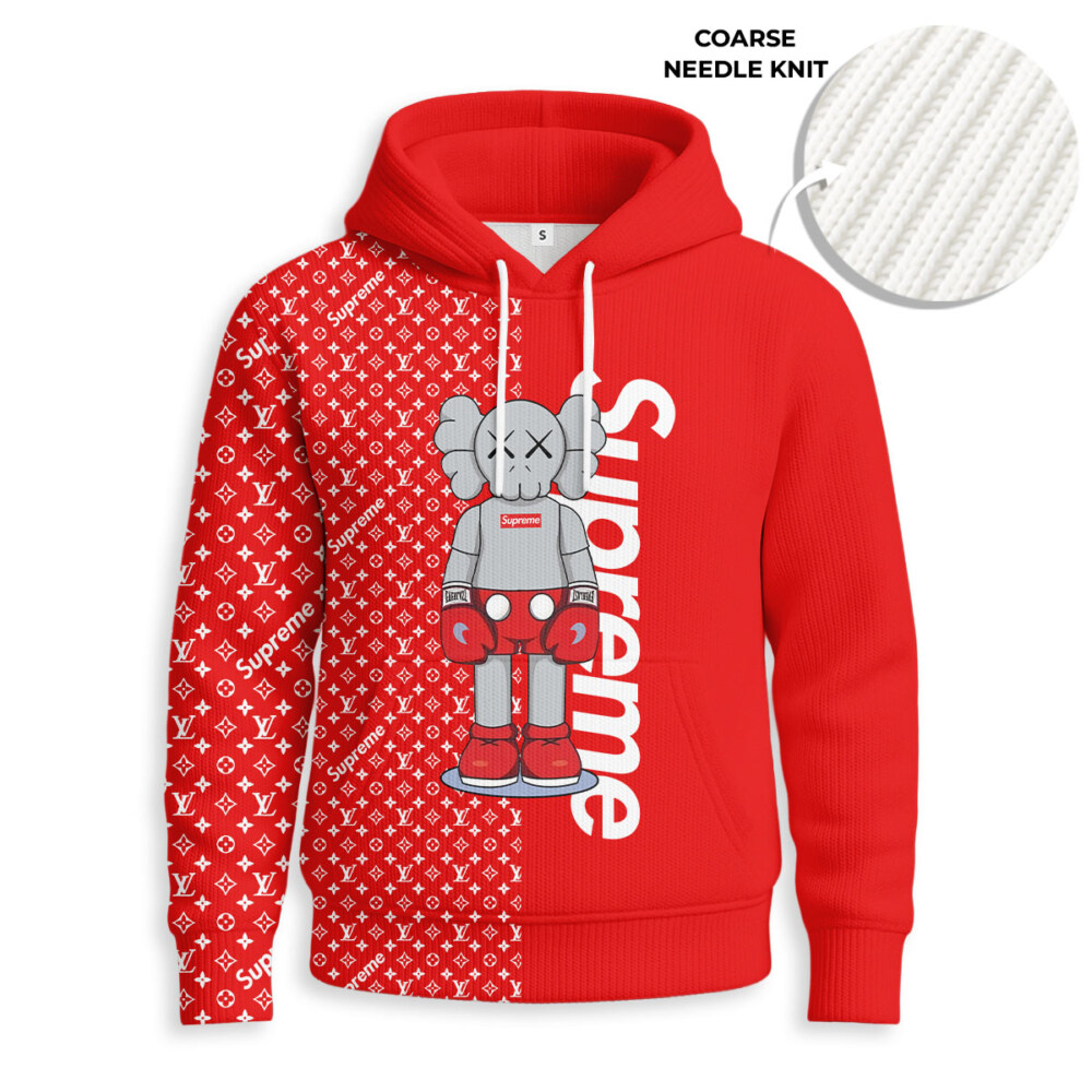 LOUIS VUITTON, SUPREME, Kaws - Knitted Unisex Hoodie