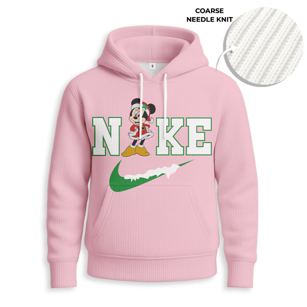 NIKE, Minnie Mouse Christmas - Knitted Unisex Hoodie