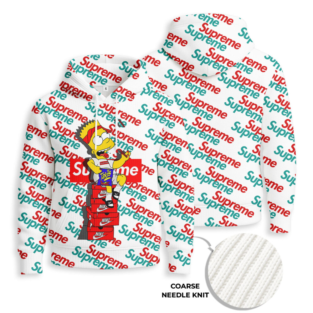 SUPREME, Bart Simpson - Knitted Unisex Hoodie