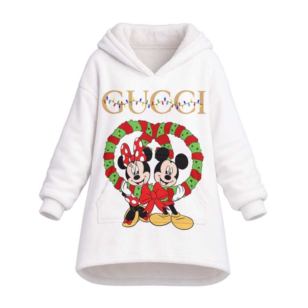 Fashion Mickey and Minnie Mouse Christmas - Oodie Blanket Hoodie