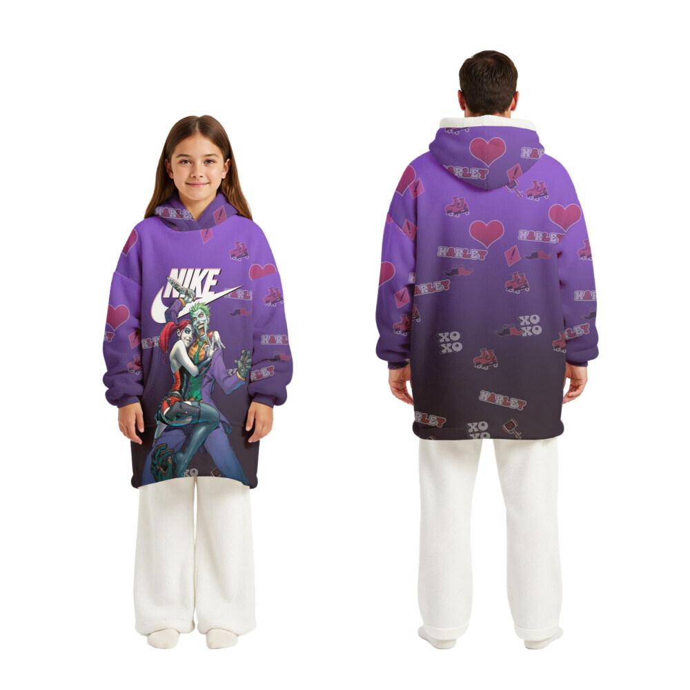 NIKE, Joker and Harley Quinn - Oodie Blanket Hoodie