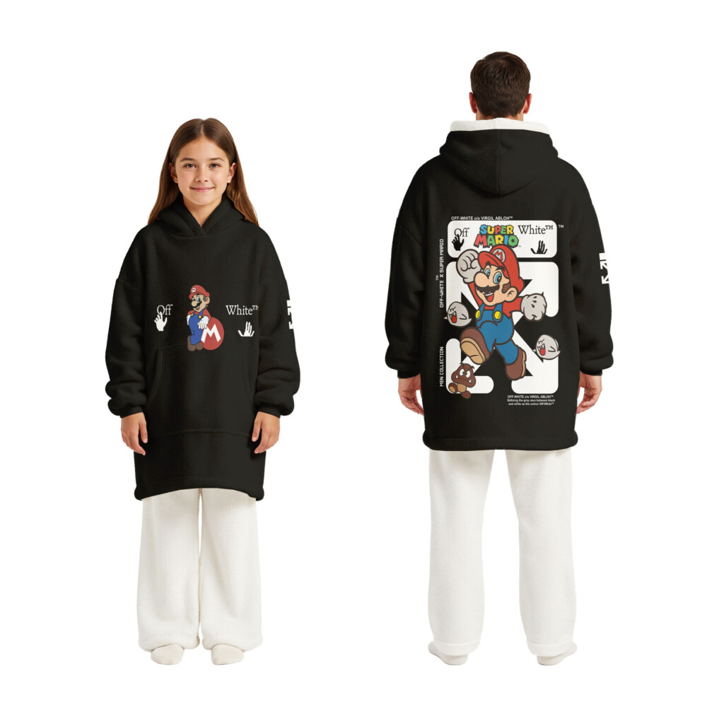Mario, OFF WHITE - Oodie Blanket Hoodie