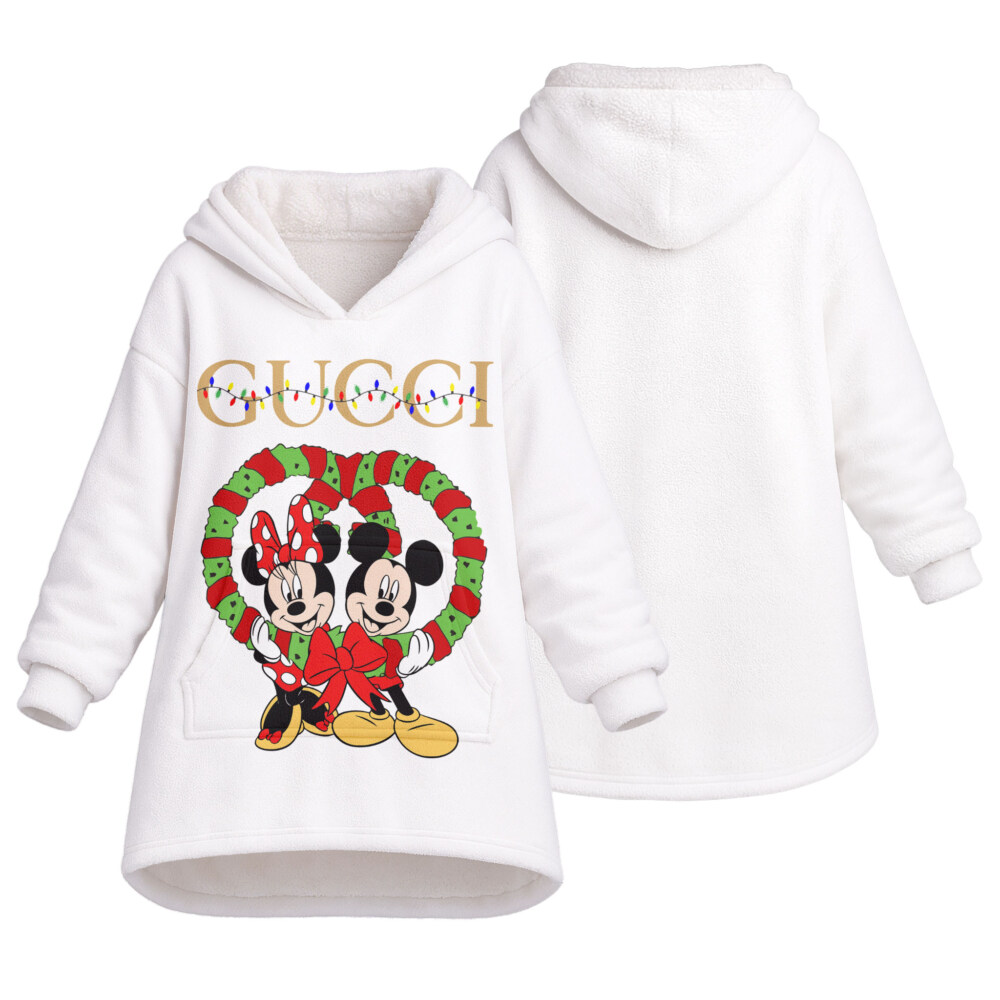 Fashion Mickey and Minnie Mouse Christmas - Oodie Blanket Hoodie