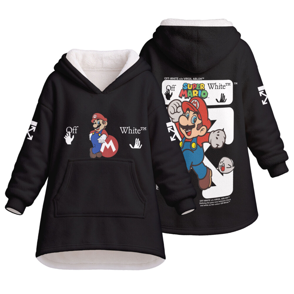 Mario, OFF WHITE - Oodie Blanket Hoodie