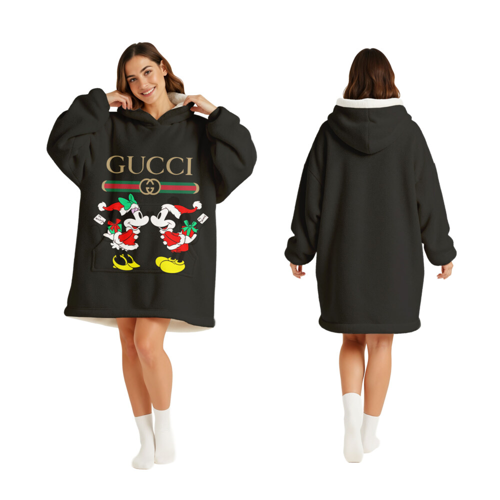 Fashion Mickey and Minnie Mouse Christmas - Oodie Blanket Hoodie