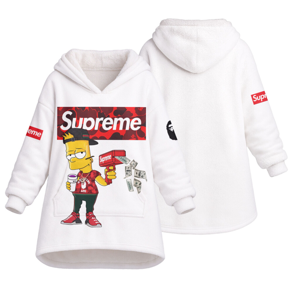 Bart Simpson, SUPREME, Bape - Oodie Blanket Hoodie