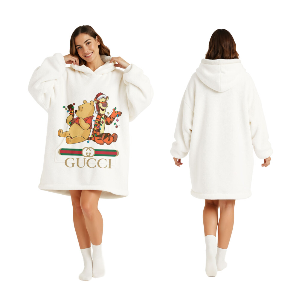 Fashion Pooh Bear and Tigger Christmas - Oodie Blanket Hoodie
