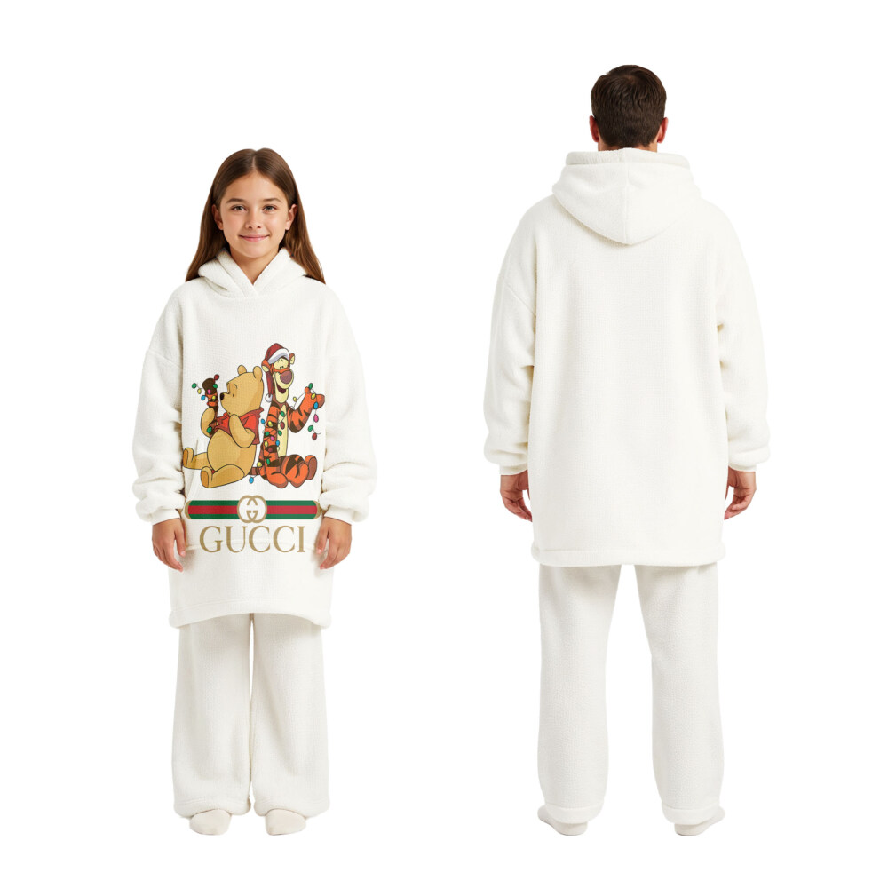 Fashion Pooh Bear and Tigger Christmas - Oodie Blanket Hoodie