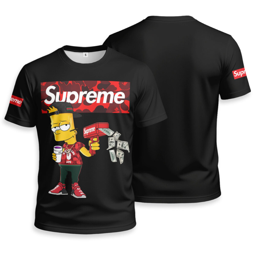 Bart Simpson x SUPREME x Bape Unisex T-shirt - Regular Fit