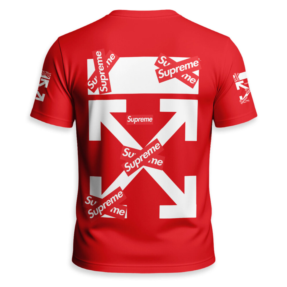 OFF WHITE x SUPREME x Kaws Unisex T-shirt - Regular Fit