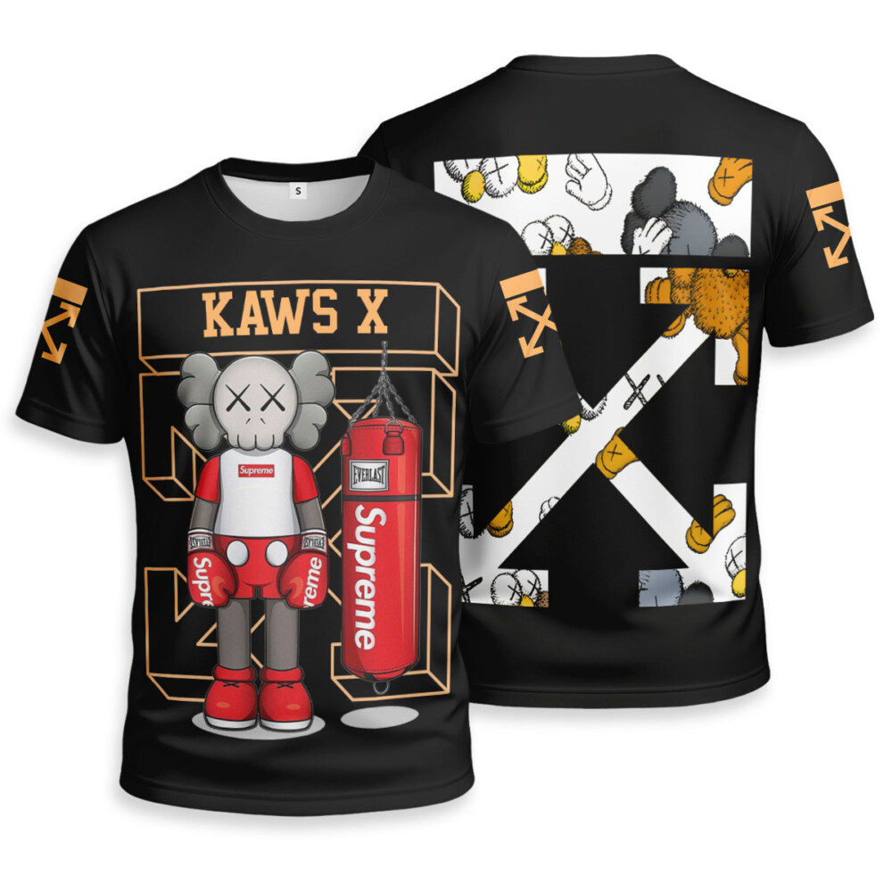 OFF WHITE x SUPREME x Kaws Unisex T-shirt - Regular Fit