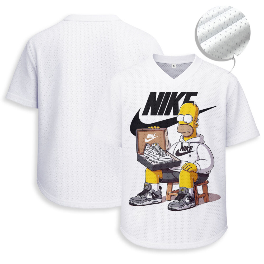 Nike x Simpson - Unisex V-Neck Mesh Tee - Relaxed Fit