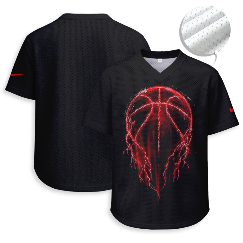 Basketball - Unisex V-Neck Mesh Tee - Relaxed Fit